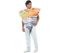 Smiffys Uni Erwachsene Fish & Chips Kostüm Poncho One Size White/Brown/Black