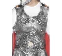 Smiffys Usbergo armatura romana, argento, Gomma deluxe Halloween