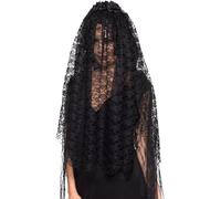 Adulto Vedova Nera Velo Gotico Sposa Donna Costume Accessorio Nuovo