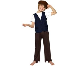Smiffys Victorian Poor Peasant Boy Kit, Brown (Size L)