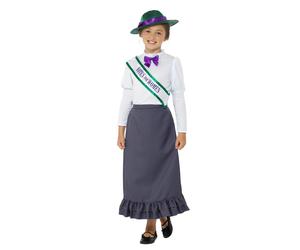 Smiffys Victorian Suffragette Costume, Grey (Size M)