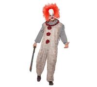 Uomo Vintage Clown Costume Donna Halloween Giullare Circo Completo