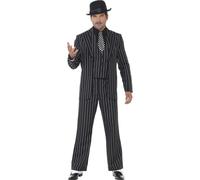 SMIFFYS Costume da gangster vintage con giacca, cravatta, panciotto e maglietta,