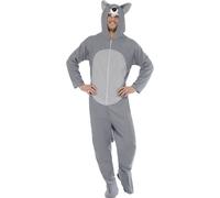 SMIFFYS Costume da lupo, Tuta integrale con cappuccio Halloween, Carnevale