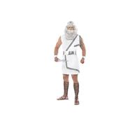 Smiffys Costume da Zeus, bianco, toga, cinta, copricapo, polsini e saetta luminosa