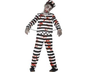 Smiffys Zombie Convict Costume, Black & White (Size L)