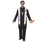 Smiffys Zombie Priest Costume, Black (Size M)
