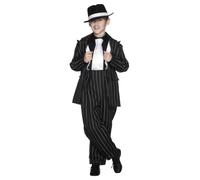 Ragazzi Abito Completo Gangster Costume Gessato Mafia Bugsy Malone Costume