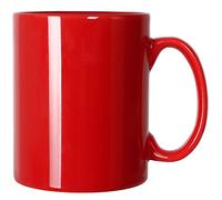 Smilatte M017 - Tazza da caffè in ceramica extra large, con manico per ufficio e casa, colore: rosso