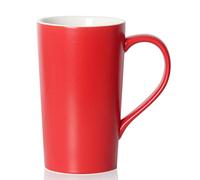 Smilatte Tazza da caffè extra large da 590 ml, M007, in ceramica, con manico, per papà, uomo, rosso