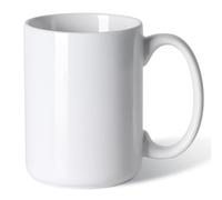 Smilatte Tazza da caffè in porcellana da 473 ml, classica tazza in ceramica bianca con manico grande, per tè, latte, cappuccino, bianco