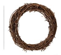 Smilax Glabra - Ghirlanda di vite a cerchio per decorazione rustica per le vacanze, realizzata a mano, anello di vite naturale per fai da te e decorazione da parete (20 cm/50 g)