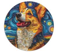 Smile Dog 1000 Piece Round Puzzles for Adults And Kids Animal Jigsaw Pretty Impossible Hard Difficult Challenging 1000pcs (67.5x67.5cm)
