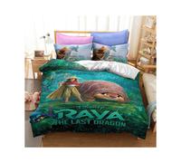 (Smile, EU-Singolo-2 pezzi-135x200cm) Set di biancheria da letto Raya e l'ultimo drago stampato in 3D
