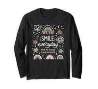 Smile Everyday Trova la Bellezza in Ogni Momento Amore Positivo Maglia a Manica