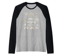 Smile Everyday Trova la Bellezza in Ogni Momento Amore Positivo Maglia con Maniche Raglan