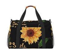 Smile Face Girasole Borsone Da Viaggio Weekend Borsa Weekender Pernottamento Carry On Borsa A Mano Allenamento Sport Ospedale
