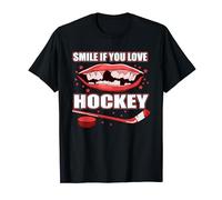 - Smile if you love hockey - Divertente giocatore di hockey Maglietta