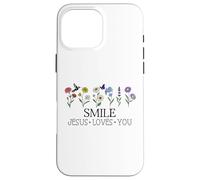 Smile Jesus Loves You Sign,Christian Faith God Bible Verse Custodia per iPhone 16 Pro Max