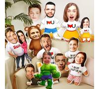 Smile lab Cuscino per il viso personalizzato, con mini bambola di Me, cuscino in peluche con foto 3D, stampa fronte/retro, regalo creativo per divano, letto, decorazione per la casa, perfetto per San