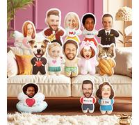 Smile lab Cuscino per il viso personalizzato, Cuscino imbottito in peluche bifacciale 3D con forma del corpo, Arredamento divano di casa il Miglior Decorazioni Per la Casa