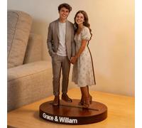 Smile lab Statuetta Personalizzata 3D con Foto per Coppia, Figurina Personalizzata, Regalo Romantico per San Valentino, Anniversario, Compleanno, Matrimonio, Decorazione Casa Ufficio per Lui e Lei