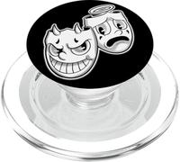 Smile Now Cry Later Angelo Diavolo Felice Triste Vintage Cartone animato PopSockets PopGrip per MagSafe