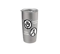 Smile Now Cry Later Angelo Diavolo Triste Felice Facce Graffiti Bicchiere termico in acciaio inox doppia parete