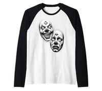 Smile Now Cry Later Chicano Clown Face Theatre Maschere Maglia con Maniche Raglan