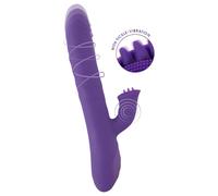 Perla Sorridente - Vibratore ricaricabile con perle rotanti, stimolatore clitorideo e funzione spinta (viola)