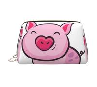 Smile Pink Pig borsa per cosmetici in pelle di maiale astuccio da viaggio organizer da toilette pochette