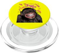 Smile! Smiling chimpanzee with braces Funny Humor PopSockets PopGrip per MagSafe
