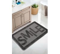 Smile - Tappetino da bagno, 60 x 100 cm, rivestimento antiscivolo, adatto al riscaldamento a pavimento, ad asciugatura rapida, resistente, in polipropilene, morbido Hapt (antracite)