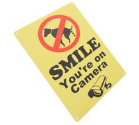 Smile You're On Camera Sign Segnale di divieto di fare pipì per cani all'aperto