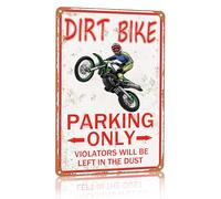 Smilelife Accessori per moto da cross, idea regalo, divertente, con scritta "Dirty Bike Parking Only", targa vintage in latta per uomo, grotta, decorazione da parete, 20 x 30 cm (3065)