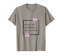 Smiles are contagious be a carrier motivation t-shirt Maglietta