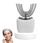 Smiles Toothbrush,Ipx7 Waterproof Self Brushing Toothbrush smiles, 360° Mouthpiece, U-Shaped smiles Tooth Brush For Sensitive Gums (White)