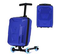 smilesun Valigia per scooter per bambini e adulti, bagaglio da viaggio pieghevole, con ruote luminose a LED, Blu, 21", Valigia Scooter