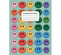 Smiley Faces Aesthetic Preppy Composition Notebook: 120 Pages, with Cartoon Cover Design, ideal for School Notes, Drawing, Creative Writing, Women, ... for School Notes, Drawing, Creative Writi