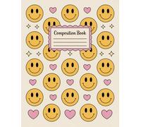 Smiley Faces Aesthetic Preppy Composition Notebook: 120 Pages, with Cartoon Cover Design, perfect for School Notes, Drawing, Ideas, Students, Women, ... perfect for School Notes, Drawing, Ideas, Stu