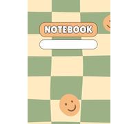 Smiley Grid Notebook - Cute Pastel Journal with Fun Checker Pattern: Lined Notebook with Yellow-Green Pastel Grid and Smiley Faces - 120 Pages for Journaling, School, and Everyday Notes