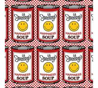 Smiley Happiness Soup-Stampe su Tela, 40 x 40 cm, Poliestere, Multicolore, 40x40x3.2 cm