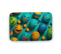 Smiley - Tappeto per il viso di grandi dimensioni, in velluto corallo, con tappetino in gomma, antiscivolo, per vasca da bagno, elegante, lavabile, per sala giochi, 50 cm x 80 cm