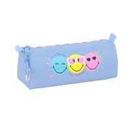 SMILEY WORLD JOYFUL - Astuccio in tessuto riciclabile, astuccio per bambini, ideale per bambini in età scolastica, comodo e versatile, qualità e resistenza, 21 x 7 x 8 cm, Blu chiaro/Multicolore, M,