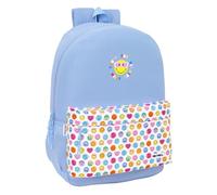 SMILEY WORLD JOYFUL - Zaino scuola per bambini, ideale per bambini di diverse età, comodo e versatile, qualità e resistenza, 30 x 14 x 46 cm, Blu chiaro/Multicolore, M, Casual