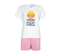 SmileyWorld Athena - Pigiama Corto da Donna, 100% Cotone, Scollo Rotondo + Pantaloncini fluidi