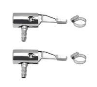 smilfuy 2 mandrini ad aria in metallo da 6,35 mm, mini compressore d'aria con connettore a barb, mandrino portatile per gonfiaggio pneumatici con morsetto per tubo, ugello per pompa di gonfiaggio auto