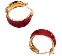 Smilice S925 Argento Minimalista Smalto Rosso - Orecchini