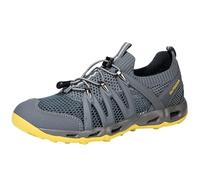 Smilice Scarpe da acqua per coppie, ad asciugatura rapida, suola drenante antiscivolo, rete traspirante e lacci, per sport acquatici e tempo libero, grigio scuro, 42 EU