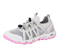 Smilice Scarpe da acqua per coppie, ad asciugatura rapida, suola drenante antiscivolo, rete traspirante e lacci, per sport acquatici e tempo libero, grigio chiaro, 35 EU